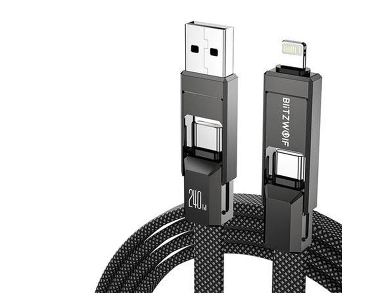 BlitzWolf BW-HDC7 4-in-1 USB + C + Lightning Cable 240W