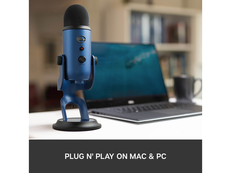 Blue Mic Yeti USB - Midnight Blue - Microphone for Windows PC and Mac