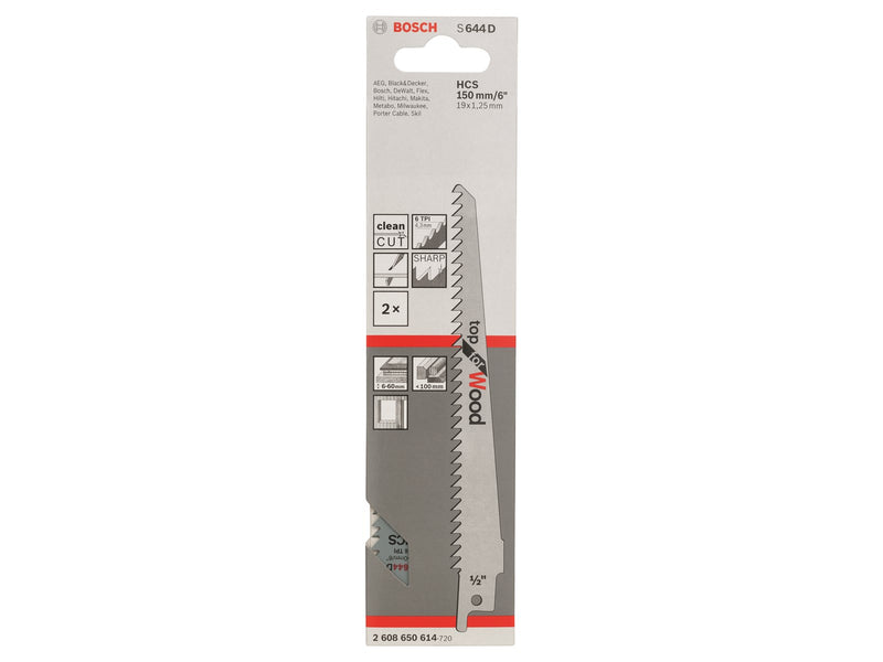 Bosch BAJONETSAVKLINGE S 644 D 2 STK TRÆ 152MM