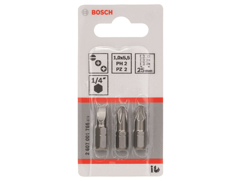 Bosch BITS LIGE 1.0/PH2/PZ2 25MM 3 STK