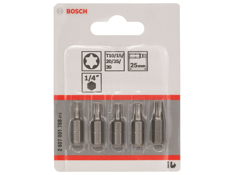 Bosch BITS T10/15/20/25/30 25MM 5 STK