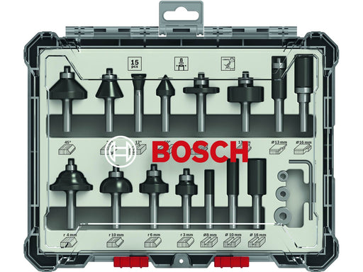 Bosch Bosc Fräsersatz 15 pcs Mixed 1/4" shank | 26070174
