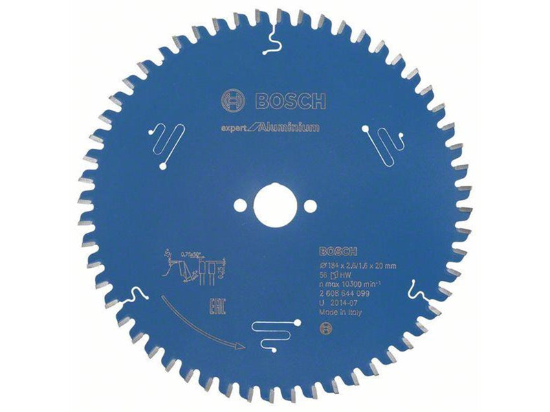 Bosch Circular Saw Blade 184 x 20 x 2.6 mm 56T Expert for Aluminium