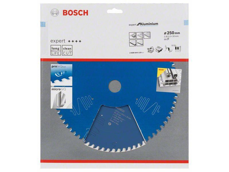 Bosch Circular Saw Blade 250 x 30 x 2.8 mm 68T Expert for Aluminium