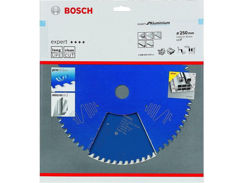 Bosch Circular Saw Blade 250 x 30 x 2.8 mm 68T Expert for Aluminium