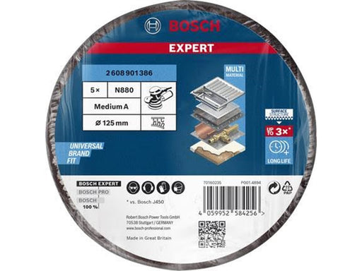 Bosch N880 Steel Sanding Disc Medium A 5pcs