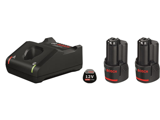 Bosch Professional 1600A019RD Blue 12 V battery pack 2×3.0 Ah with Charger