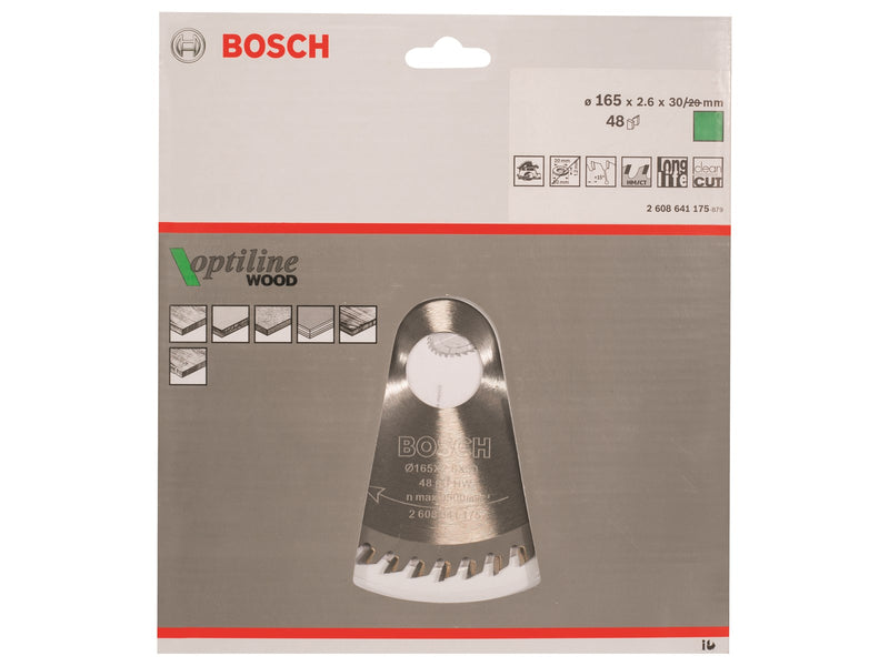Bosch RUNDSAVKLINGE OPTILINE Ø165X2.6X30MM 48T