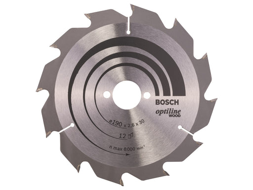 Bosch RUNDSAVKLINGE OPTILINE Ø190X2.6X30MM 12T