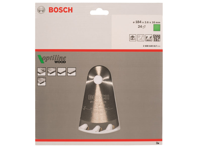 Bosch RUNDSAVKL.OPTILINE 184X2.6X16MM 24T