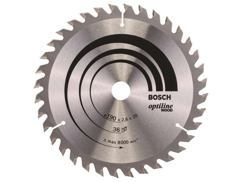 Bosch RUNDSAVKL.OPTILINE 190X2.6X20 MM 36 TDR