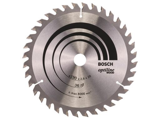 Bosch RUNDSAVKL.OPTILINE 190X2.6X20 MM 36 TDR