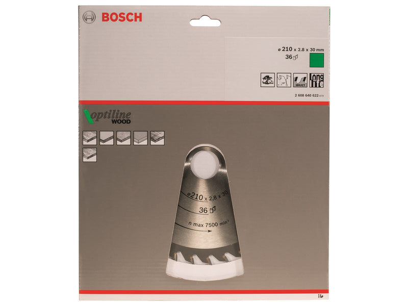 Bosch RUNDSAVKL.OPTILINE 210X2.8X30 MM 36 TDR