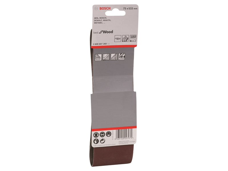 Bosch SLIBEBÅND 75X533MM K180 3STK
