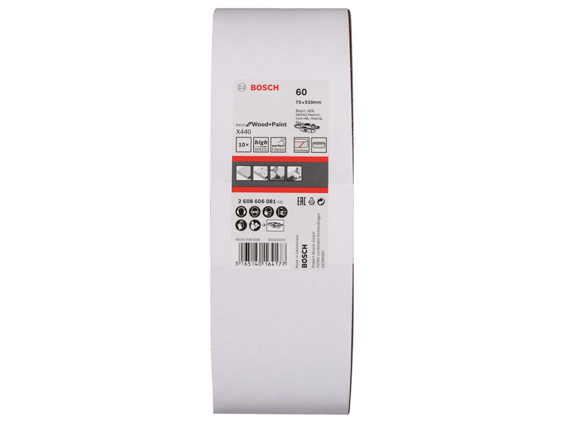 Bosch SLIBEBÅND 75X533MM K60 10STK