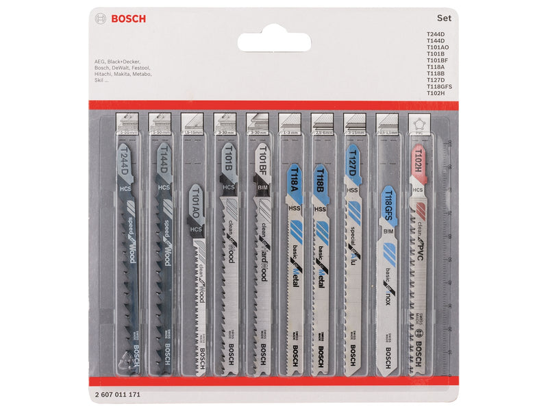 Bosch STIKSAVKLINGESÆT TRÆ/METAL/PLAST 10STK