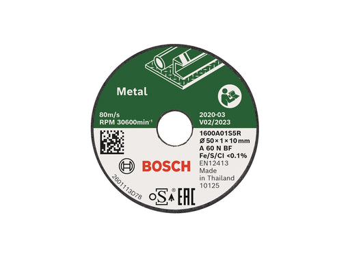 Bosch cutting disc a60n bf 50x1x10mm 3pcs