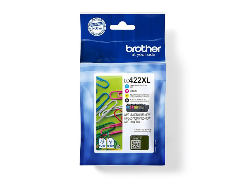 Brother LC 422XL Ink (Black Yellow Cyan Magenta) 4-Pack