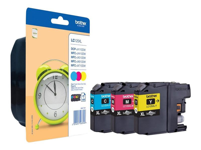 Brother LC125XLRBWBP / LC 125XL Rainbow Pack Cyan Magenta Yellow - Tintenpatrone Cyan
