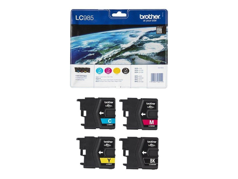 Brother LC985VALBPDR - Value Pack - 4-Pack (Balck Yellow Cyan Magenta) Ink - Tintenpatrone Cyan