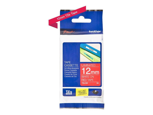 Brother TZ 435 - White on Red - Roll (1.2 cm x 8m)