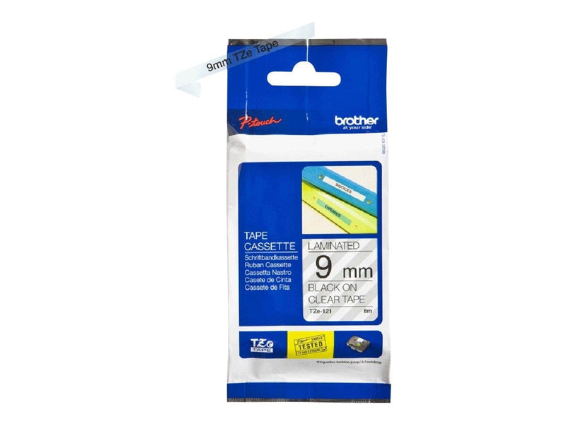 Brother TZ121 - Black On Clear - Roll (0.9 cm x 8 m)