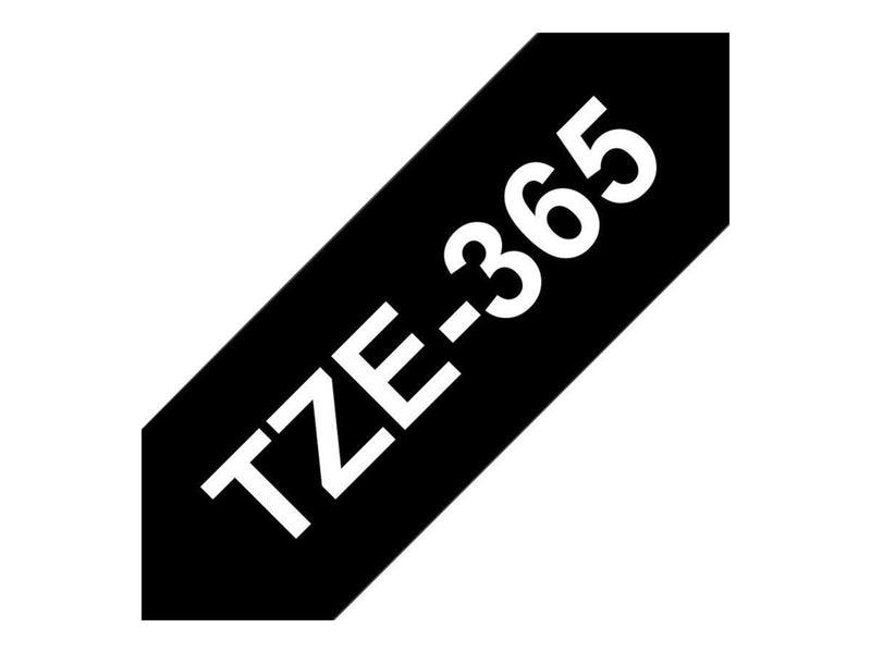 Brother TZE365 / TZe-365 White on Black Ribbon (36mm x 8m)