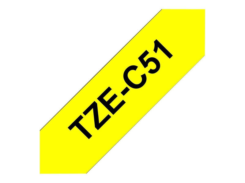 Brother TZEC51 Black on Yellow Roll (2.4cm x 5m)
