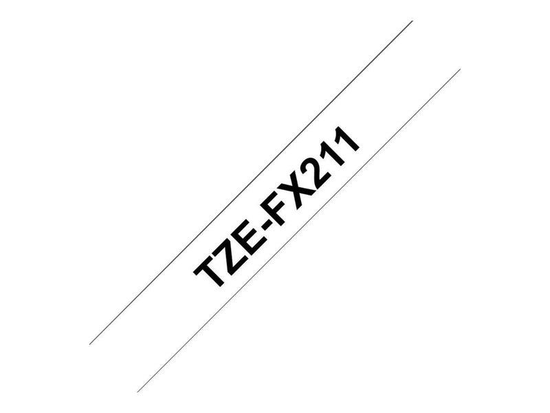 Brother TZEFX211 - Black On White - Roll (0.6 cm x 8 m)