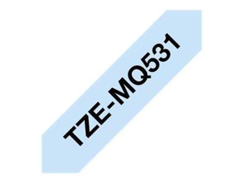 Brother TZEMQ531 / TZe-MQ531 Black on Pastel Blue Ribbon (12mm x 4m)