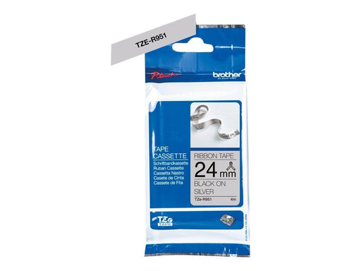 Brother TZER951 / TZE R951 Ribbon Tape Cassette – Black on Silver 24mm wide