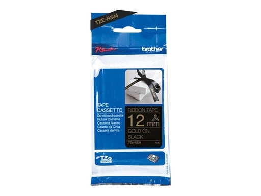 Brother TZe R334 - Gold On Black - Roll (1.2 cm x 4 m)