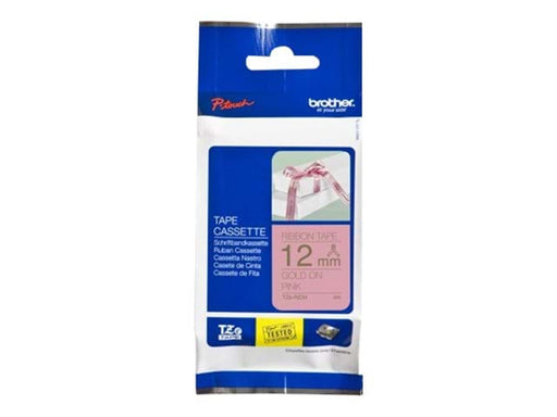 Brother TZe RE34 - Gold on pink - Roll (1.2 cm x 4 m)