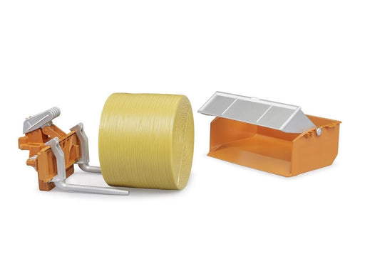 Bruder Accessories: Tractor loading box forks+1round bale