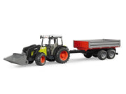 Bruder Claas Nectis 267 F with frontloader and tipping trailer