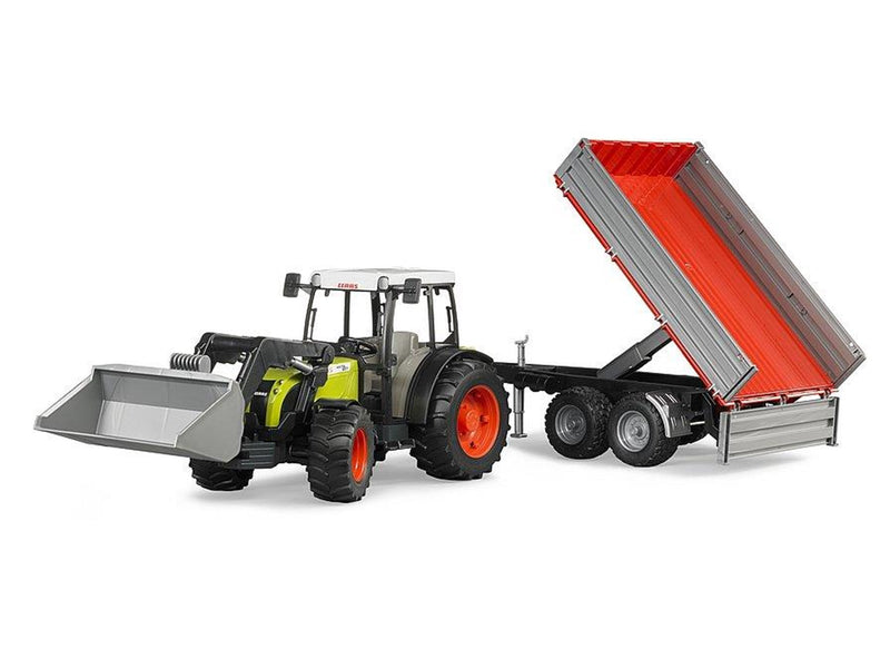 Bruder Claas Nectis 267 F with frontloader and tipping trailer