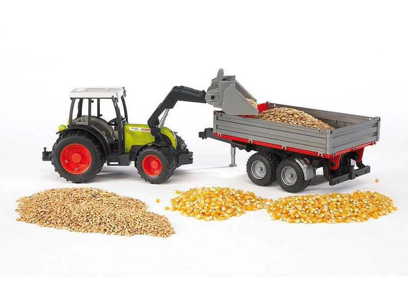 Bruder Claas Nectis 267 F with frontloader and tipping trailer