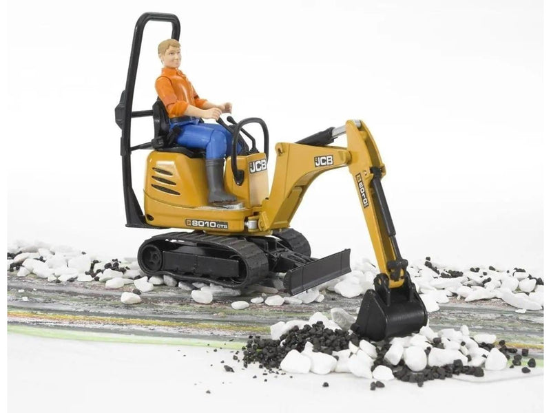Bruder JCB Micro excavator 8010 CTS and construction worker