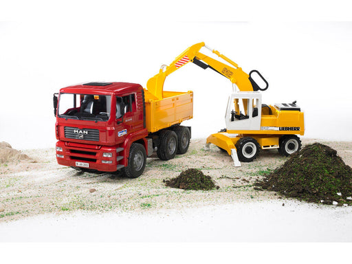 Bruder MAN TGA Baustellen-LKW mit Liebherr Bagger Spielzeug