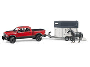 Bruder RAM 2500 Power Wagon with horse trailer and horse