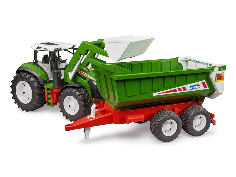 Bruder   Roadmax tractor with frontloader and tipping trailer toy
