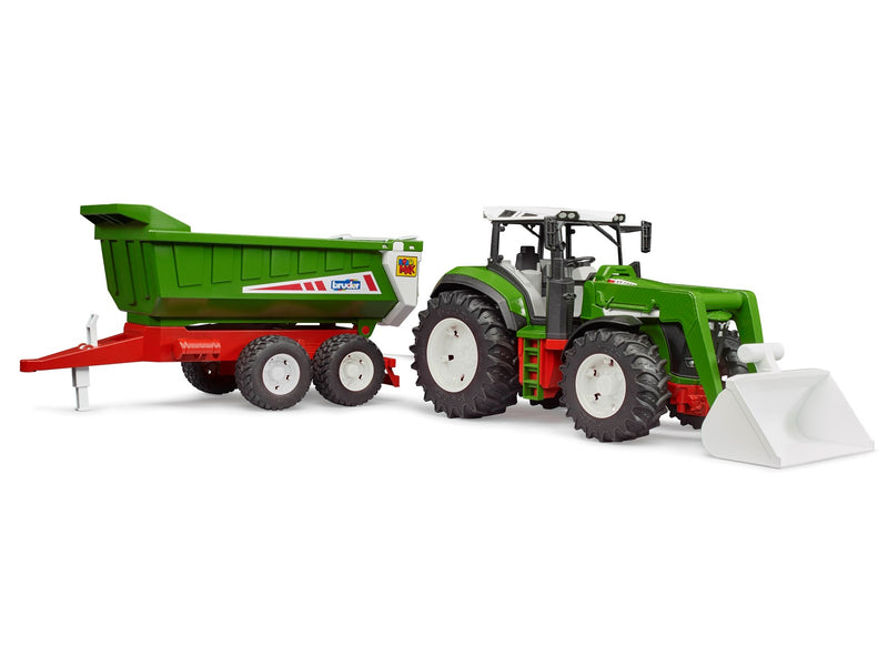 Bruder   Roadmax tractor with frontloader and tipping trailer toy