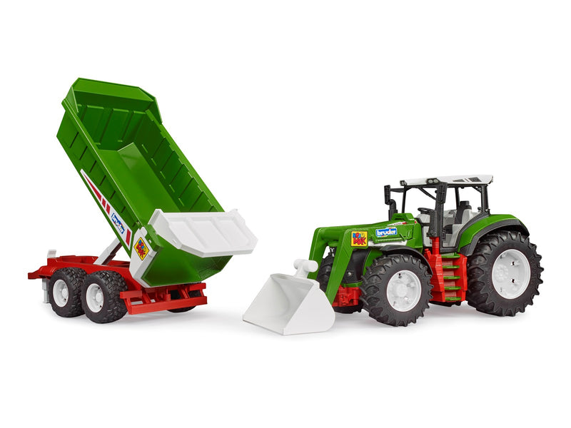 Bruder   Roadmax tractor with frontloader and tipping trailer toy