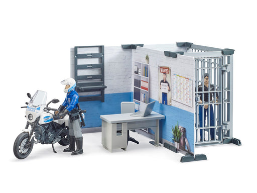 Bruder bworld Polizeistation mit Polizeimotorrad Spielzeug