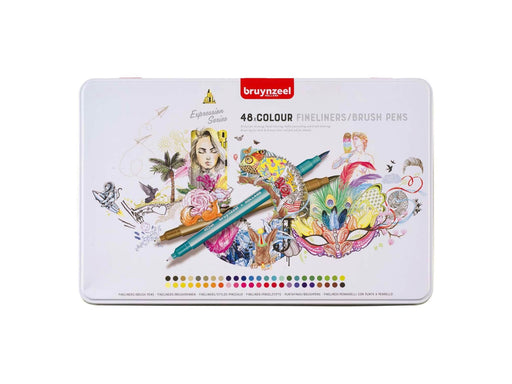 Bruynzeel Creatives Fineliner Brushpen Set 48 Colors