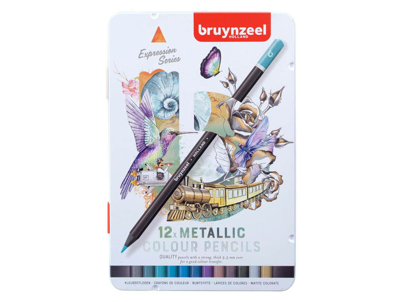 Bruynzeel Expression Coloured Pencils Metallic Shades Tin 12