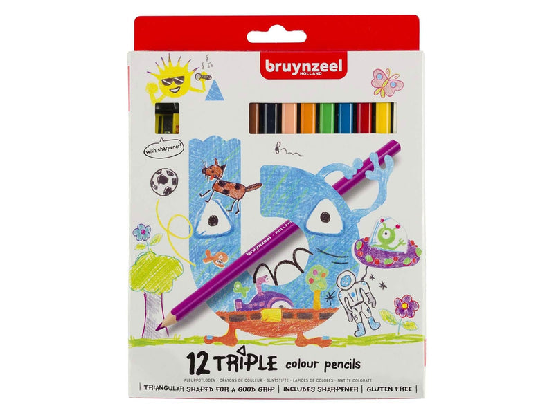 Bruynzeel Kids Triple Coloured Pencils Set 12