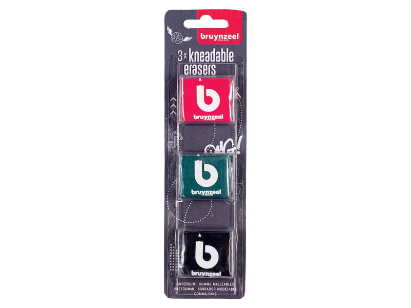 Bruynzeel - Kneadable Erasers 3 pcs. (Assorted colours)