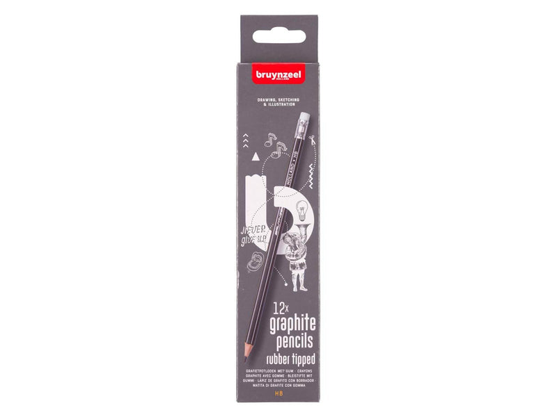Bruynzeel Teens Hb Graphite Pencil with Eraser Tip Set 12