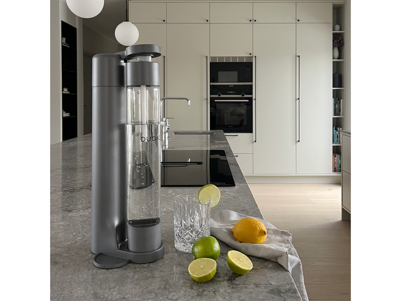 Bubliq Matte grey bubliq drink carbonator incl. gas cylin